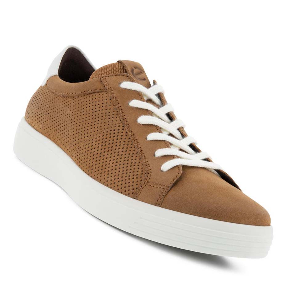 Pánské Boty Casual Ecco Soft Classic Laced Hnědé Bílé | CZ 485CTV